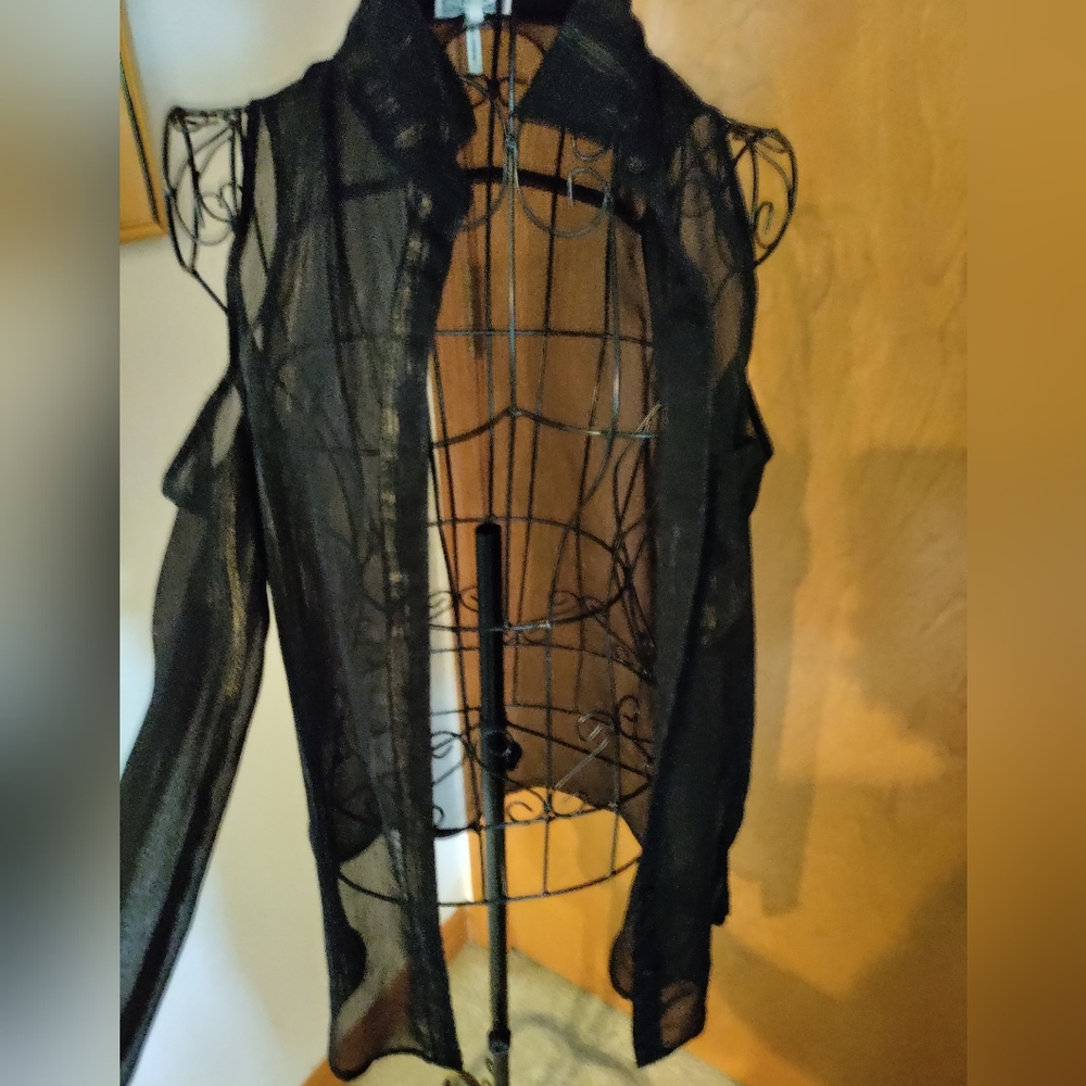 Cold shoulder sheer top
